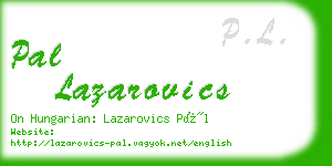 pal lazarovics business card
